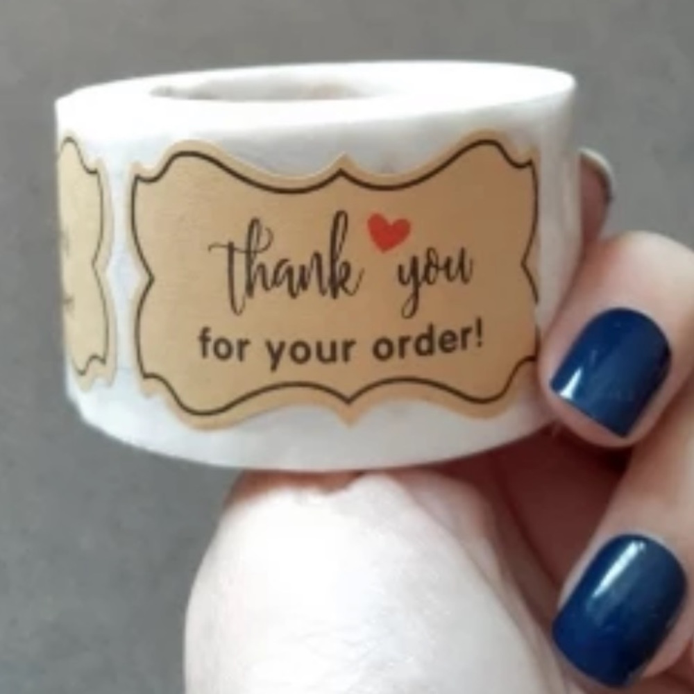 250 Piece/Roll Thank You Stickers Kraft. PRICE FIRM HOST PICK - Picture 5 of 5